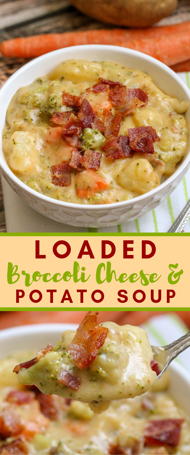 LOADED BROCCOLI POTATO SOUP #vegetarian #souprecipes