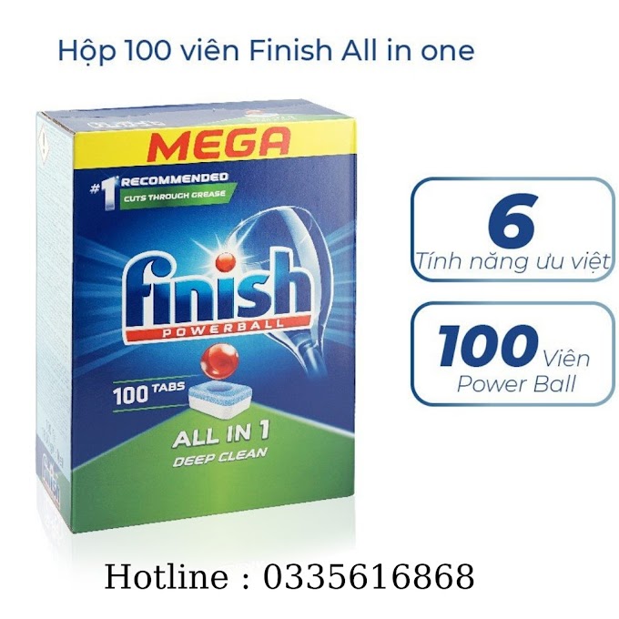 [ shop.ban.hang.chat.luong ] Combo Viên rửa bát Finish All in one 90 viên hương chanh + Muối Finish 1.2kg - chính hãng