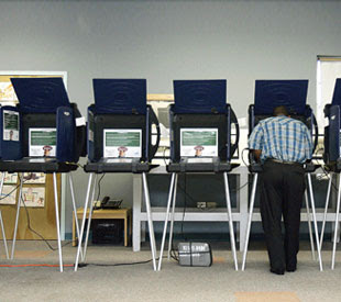Man voting