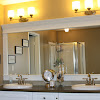 Bathroom Mirror Frame Ideas : How to frame out that builder basic bathroom mirror (for ... / This tile went on without any grout and matched the blue bathroom.