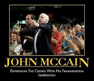 John McCain Entertains Crows with his Frankenstein impression