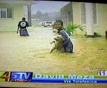 Boy saving his dog, La Ceiba, Honduras