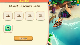 Farmville Tropic Escape Trade Boat for selling and buying in-game goods.