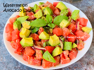 watermelon avocado salad