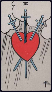 The 3 of Swords - Tarot Card from the Rider-Waite Deck