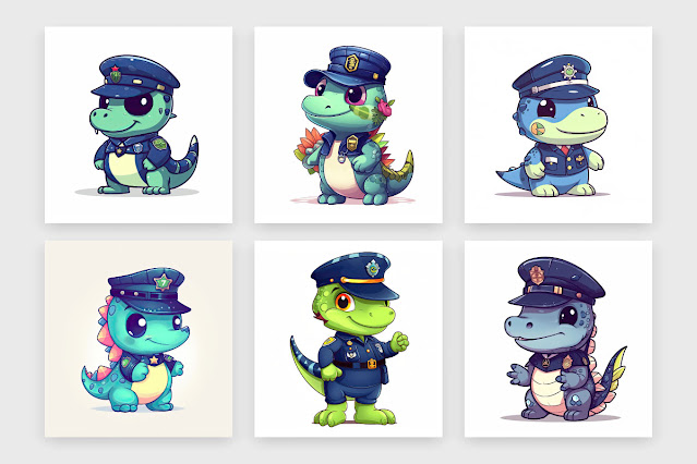 Police crocodile baby cartoon design free download