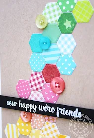 Sunny Studio Stamps: Quilted Hexagons Focus On Dies Friendship Card by Vanessa Menhorn