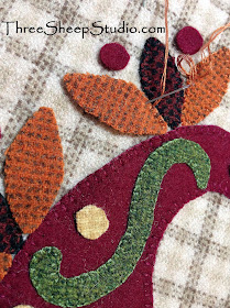 Wool Applique by Rose Clay at ThreeSheepStudio.com