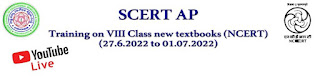 SCERT, AP – Training on VIII Class new textbooks (NCERT) from 27-06-2022 to 01-07-2022 in virtual mode