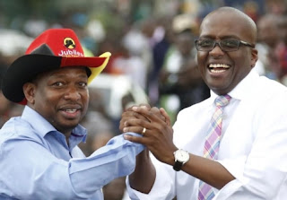Mike Sonko (left) and running mate Polycarp Igathe