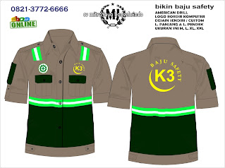 bikin baju safety K3 pelindung keselamatan konveksi desain sendiri custom pakaian dinas luar lapangan PDL resmi pabrik proyek karyawan pegawai perusahaan