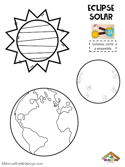 Actividad del eclipse solar para la escuela primaria.