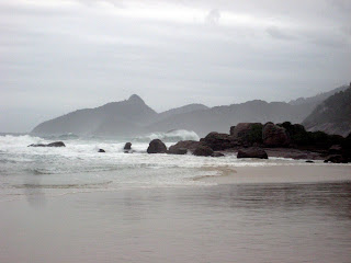 The large waves at Lopes Mendes Beach, considered one of the most beautiful in the world.