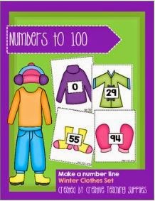 http://www.teacherspayteachers.com/Product/Make-a-Number-Line-Numbers-to-100-Winter-Clothes-Set-1303162