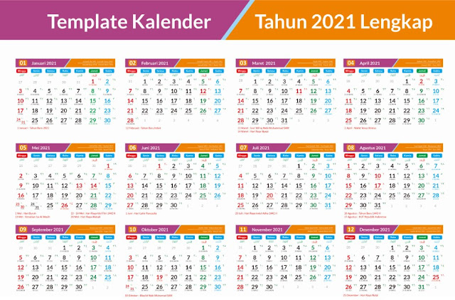 Download Template Kalender 2021 Format CDR Lengkap Jawa ...