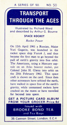 1966 Brooke Bond : Transport Through The Ages #50 - Space Rocket