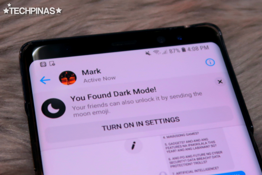 Facebook Messenger Dark Mode