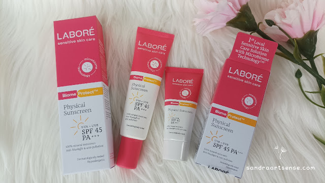 Review LABORÉ Sensitive Skin Care BiomeProtect Physical Sunscreen SPF 45 PA +++