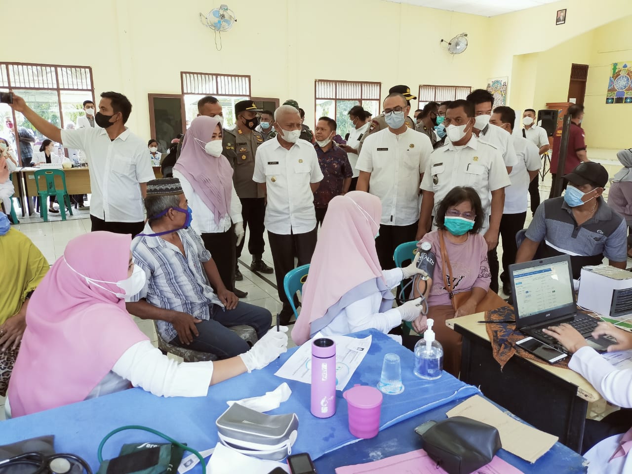 Ini Lokasi Vaksinasi Massal di Kecamatan Aek Songsongan, Yng Ditinjau Bupati Bersama Kapolres Asahan