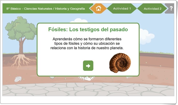 "Fósiles: Los testigos del pasado" (Actividad interactiva de Ciencias Naturales e Historia)