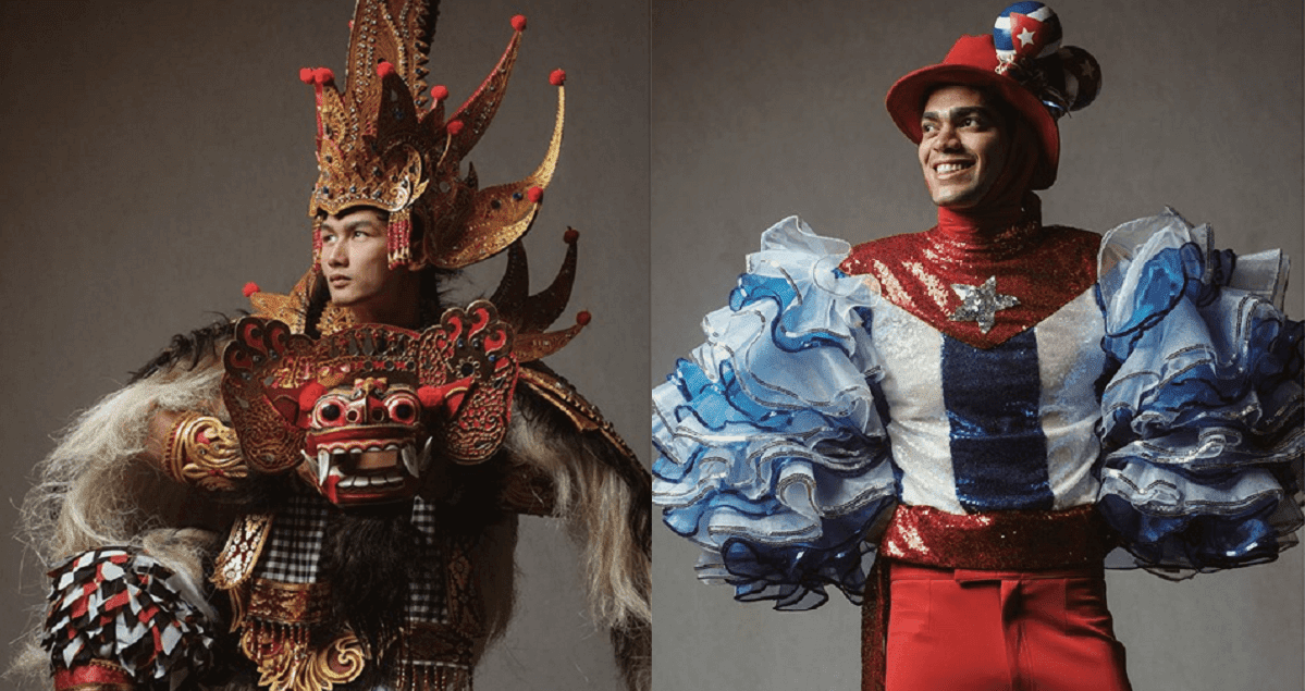 Impressive Pictures Of Mister Global Contestants Dressed In Their National Costumes, Resembling Video Game Bosses