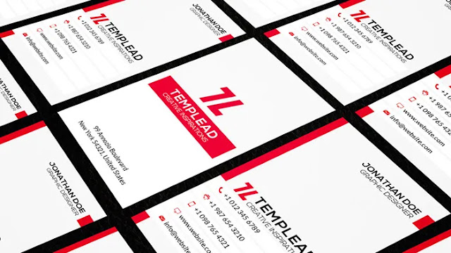 business card psd template with bleed