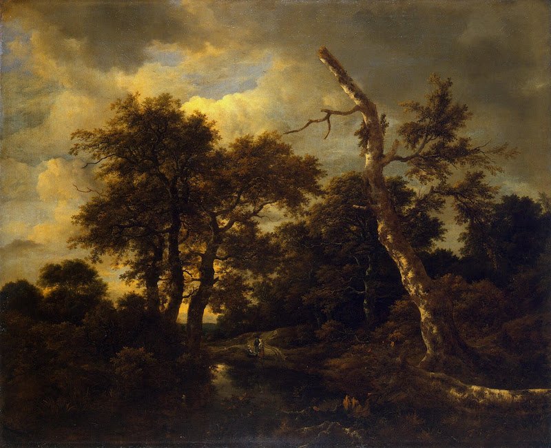 Rivulet in a Forest by Jacob Isaaksz van Ruisdael - Landscape Paintings from Hermitage Museum