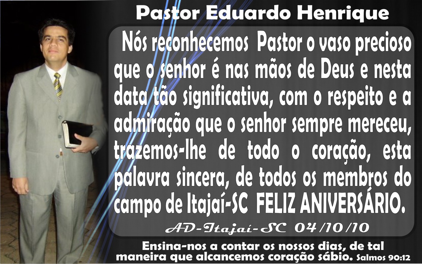 Assembleia de Deus M. de Madureira Itajai-SC: Pastor 