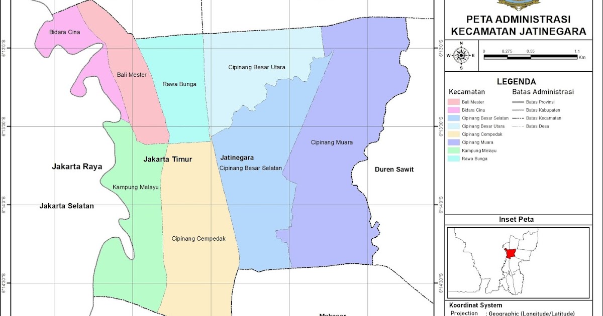  Peta  Administrasi Kecamatan Jatinegara Kota Jakarta  Timur 