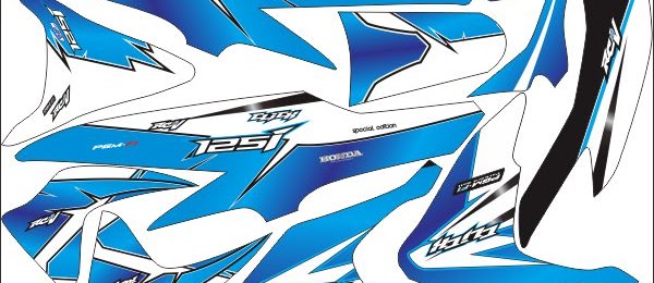 DECAL HONDA VARIO FI 125 2018 CLICK-PUTIH BIRU