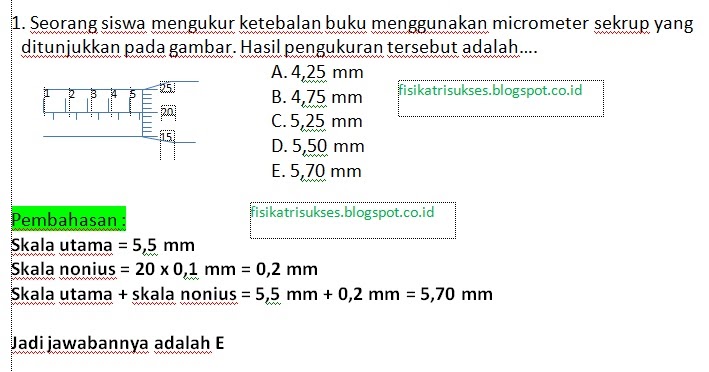  SOAL DAN JAWABAN FISIKA KELAS X SEMESTER 1 