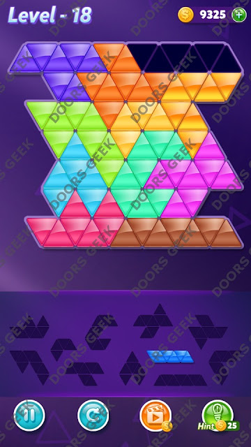 Block! Triangle Puzzle 11 Mania Level 18 Solution, Cheats, Walkthrough for Android, iPhone, iPad and iPod