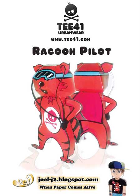 Racoon Pilot Papercraft