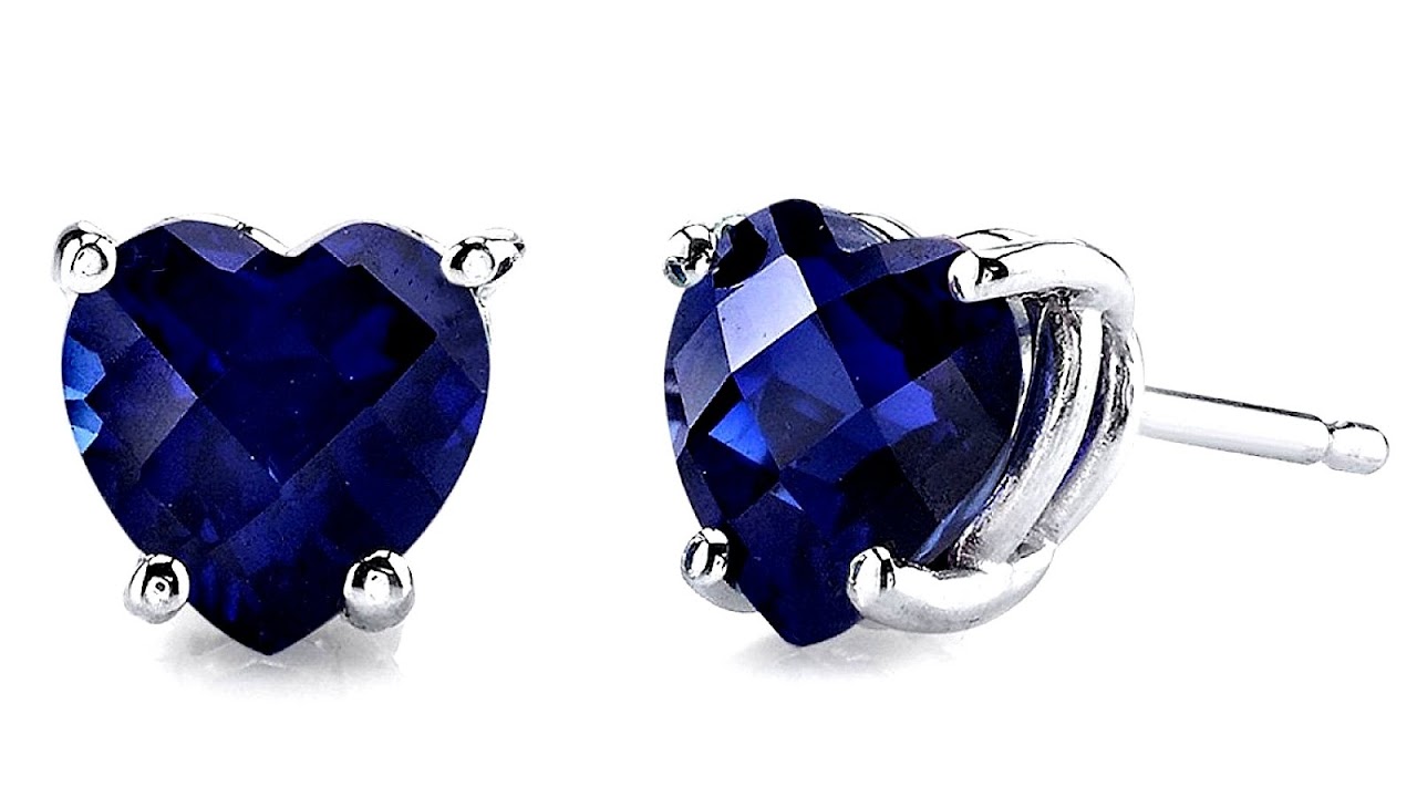 Blue Sapphire Earrings White Gold