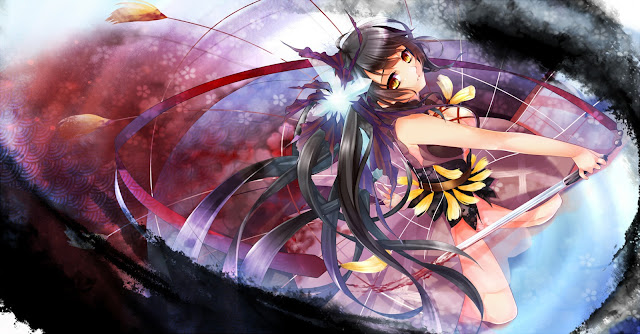   Sword Blood Cute Girl Female Anime HD Wallpaper Desktop PC Background 2106 