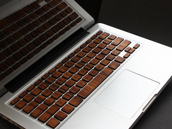 The Wooden Keyboard Skin Set for MacBook and Apple Keyboards