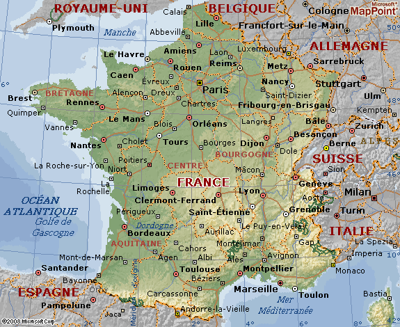 Mapa Mundi: Mapa da França