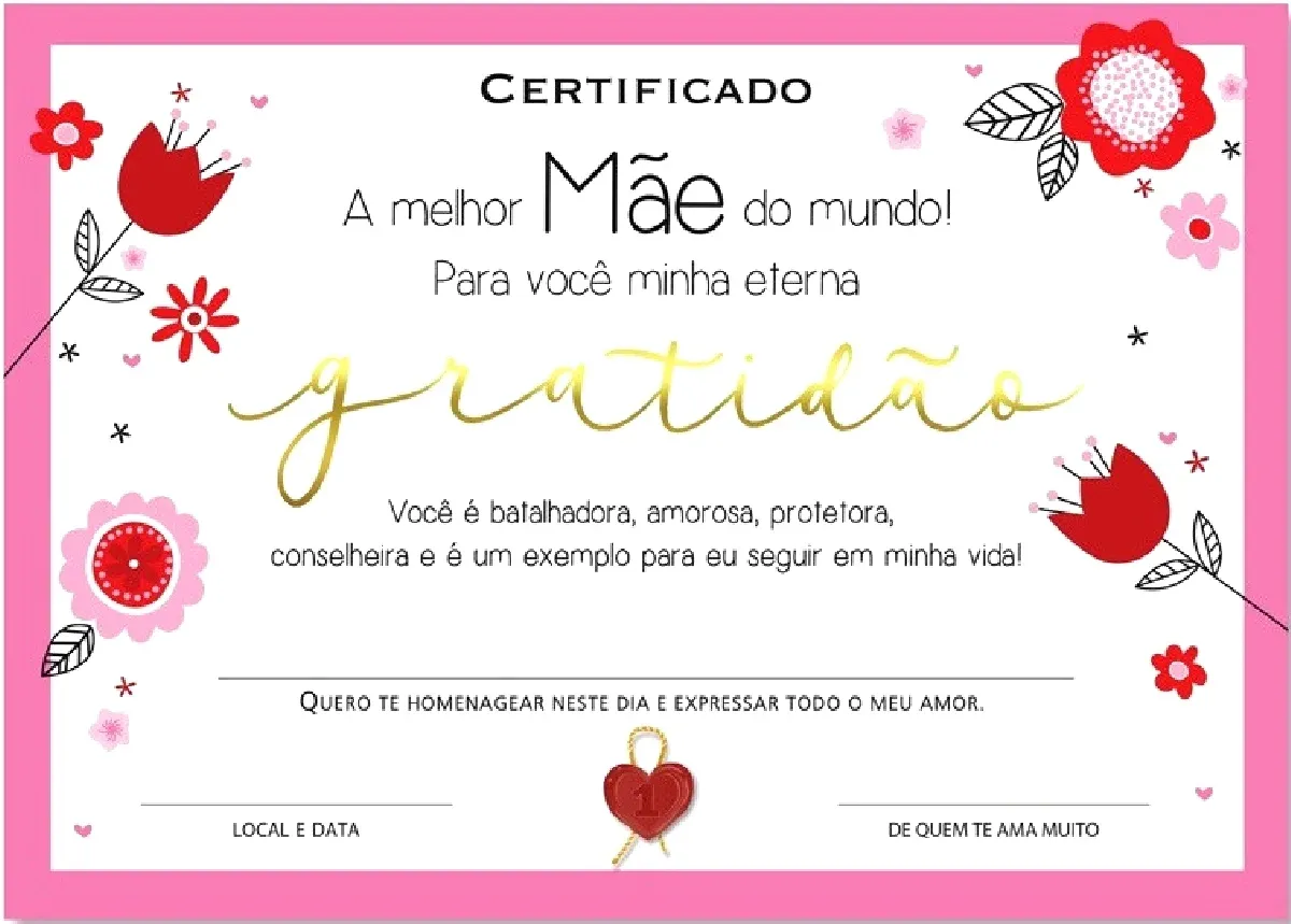 Certificados de Melhor Mãe do Mundo: Surpreenda a Mulher da Sua Vida no Dia das Mães