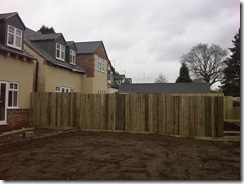 The fencing between the two plots at Highfield Goes up too