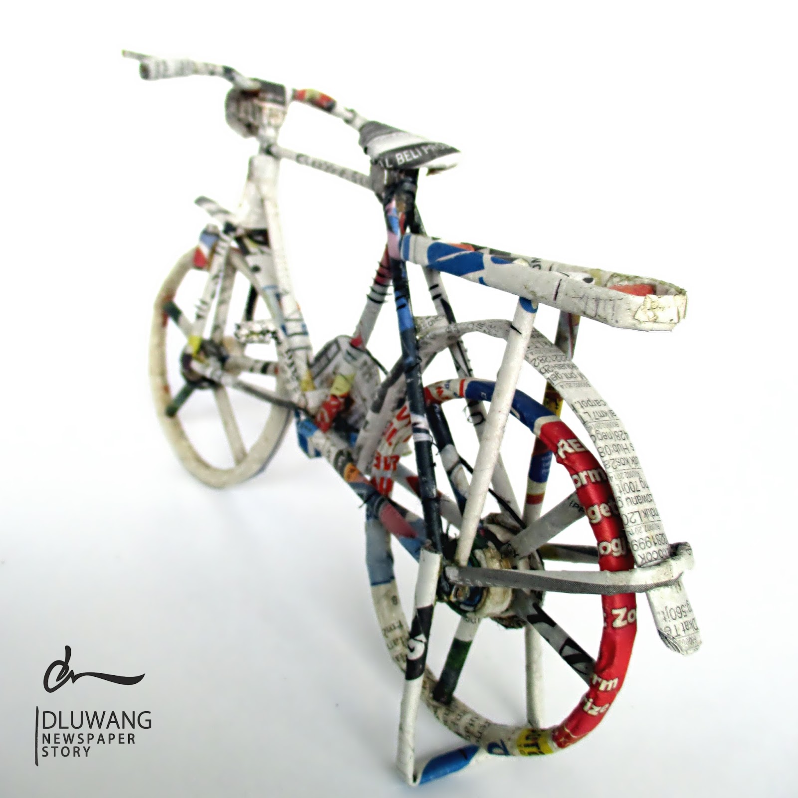 DluwangArt Kerajinan  Kertas Koran  Bekas  miniatur sepeda  