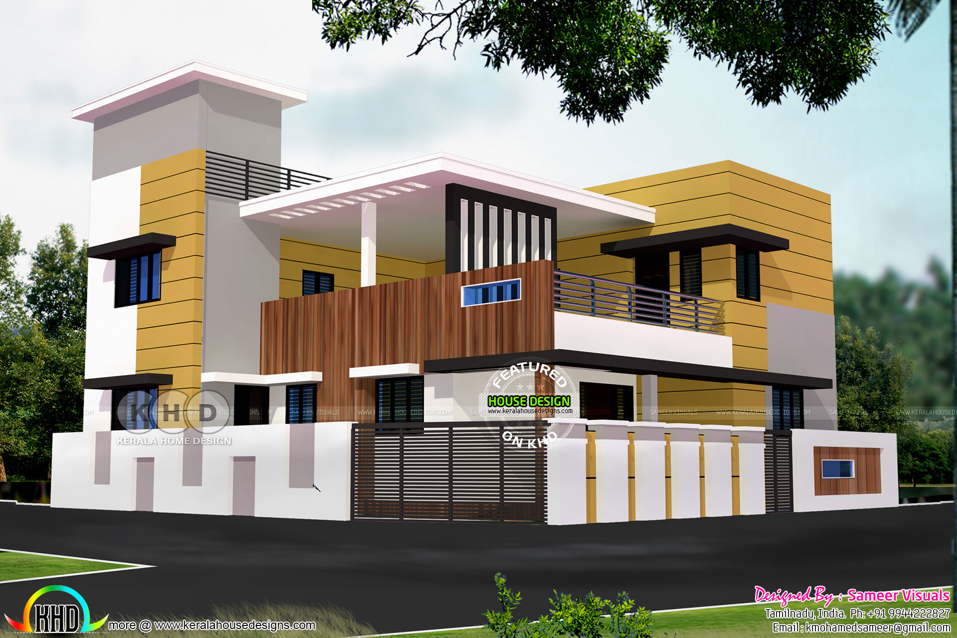 2740 square feet modern Tamilnadu  house  plan Kerala home 