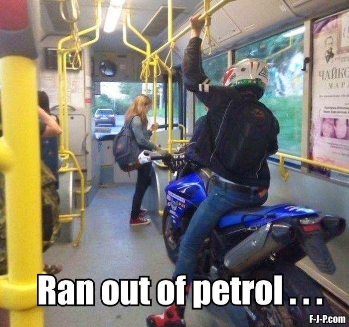 No Petrol Motor Bike ~ Funny Joke Pictures