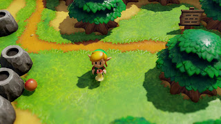 screenshot of Link eating an apple north of Martha's Bay