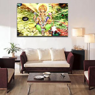 Abstract Ganesha Paintings on Canvas