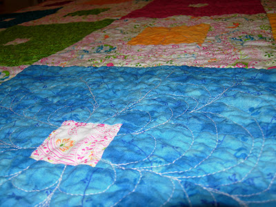 Garden Squares quilt, textural view