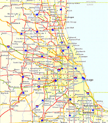 Carte de Chicago Departement Région