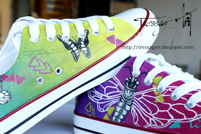 custom shoes libellule