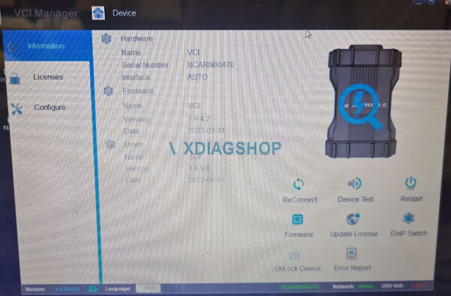 VXDIAG Renault Device Not Detected in VCI Manager 2