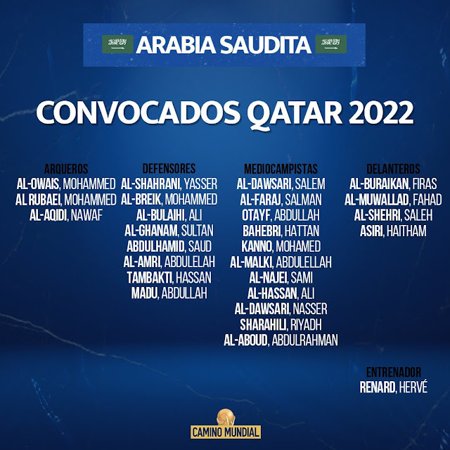 Nomina de Arabia Saudita para Qatar 2022