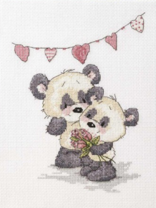 Panda Love - Free Cross Stitch Pattern